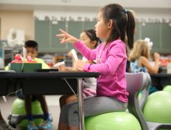 Yoga ball chairs used in this Northpoint classroom were made possible by a PHMEF grant.