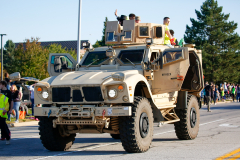 Military vehicle in parade.