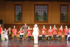The stage is set for a performance of "Music Man".