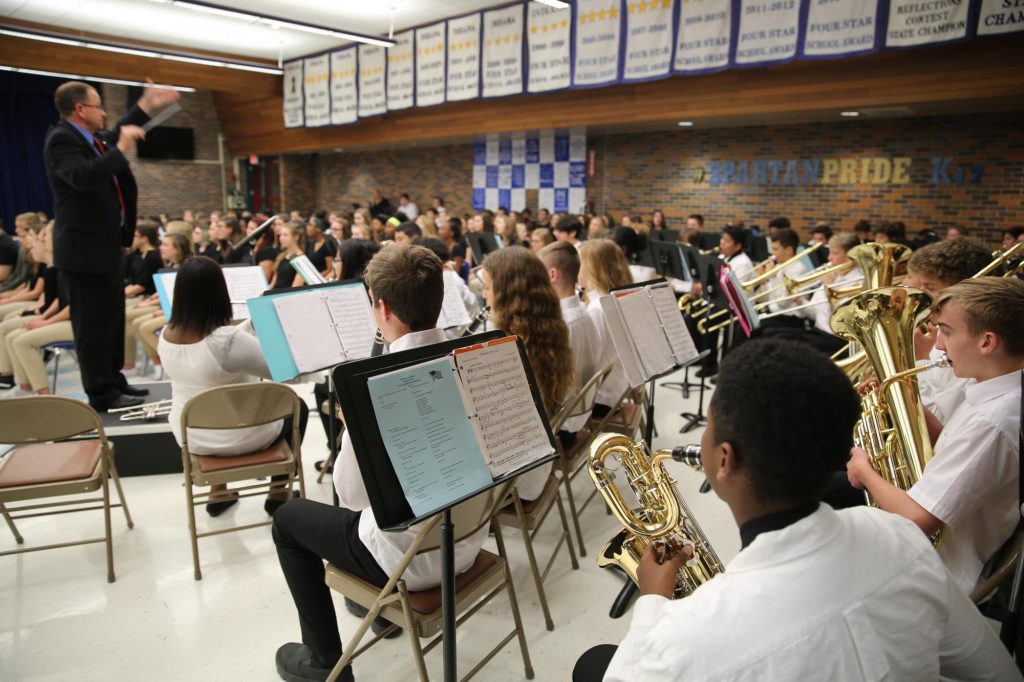 Schmucker Orchestra students perform at Nov. 2018 Veterans Day program