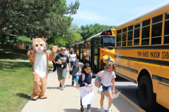 Children walking to school on last day of school, 2023-24.